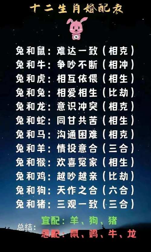 兔配什么生肖是最好的婚配、兔配什么生肖是最好的婚配夫妻